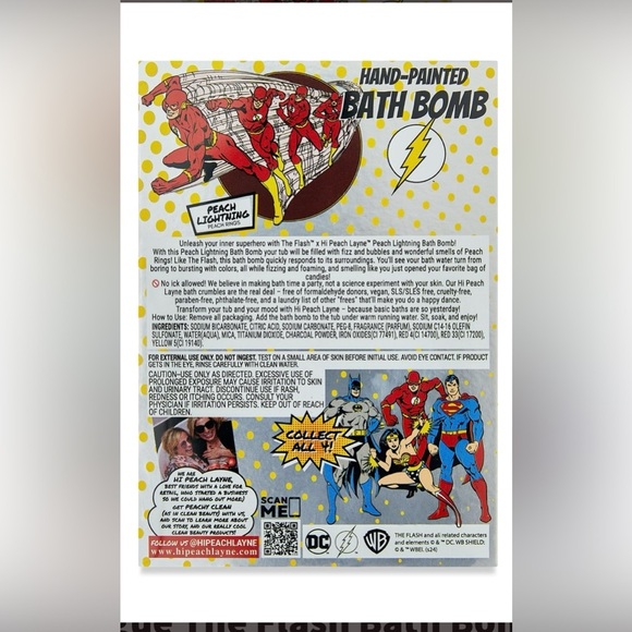 Hi Peach Layne JLA Bath Set & 4 Superhero Bath Bombs Bundle. - Picture 10 of 14
